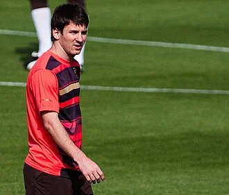 A young Lionel Messi during his early years at FC Barcelona