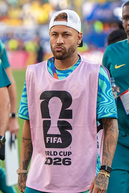 Neymar in a Brazil training bib at the 2026 FIFA World Cup