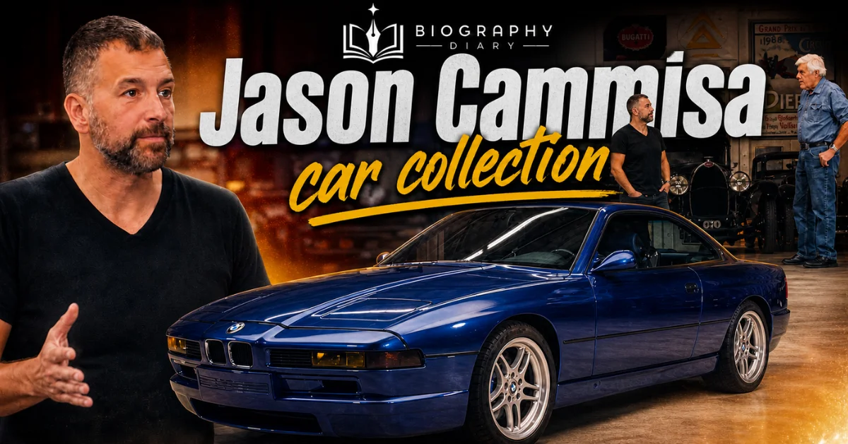 Jason Cammisa with his BMW 850 CSi E31 car collection featured on Jay Leno's Garage