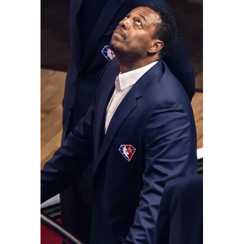 Paul Pierce wearing the NBA 75th Anniversary Team jacket