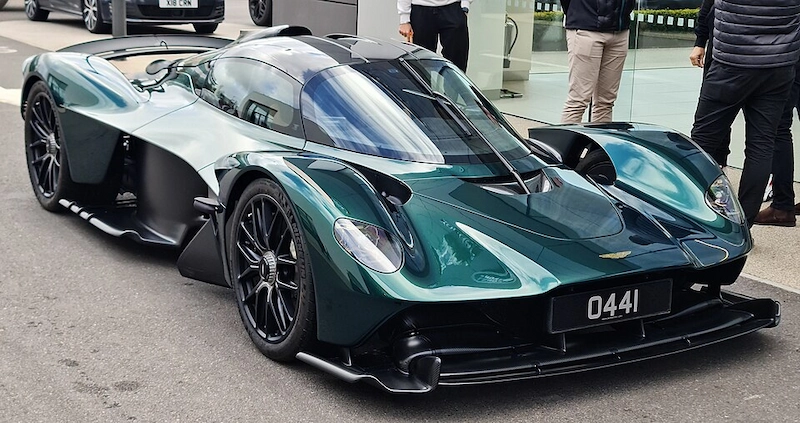 Aston Martin Valkyrie hypercar in racing green — centerpiece of Max Verstappen's reported car collection