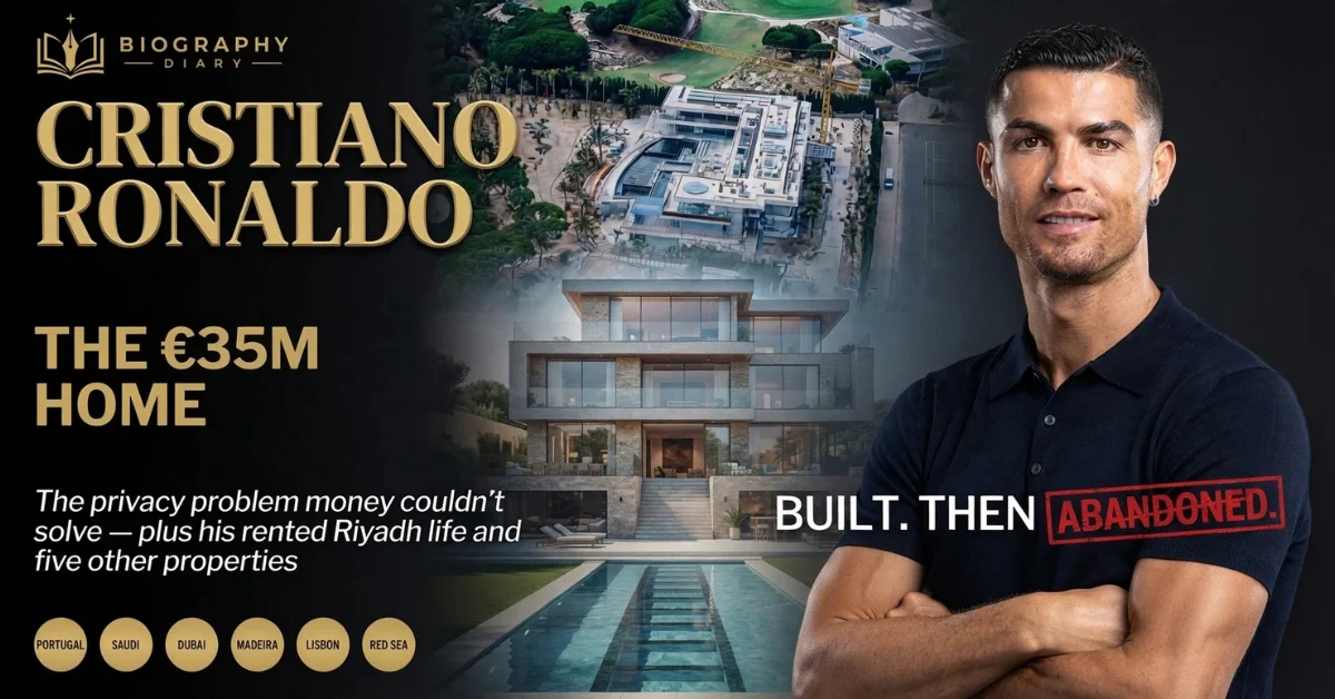 Cristiano Ronaldo's 2026 property portfolio — the €35M Cascais mansion built then abandoned, plus five other homes across Portugal, Saudi Arabia, and Dubai