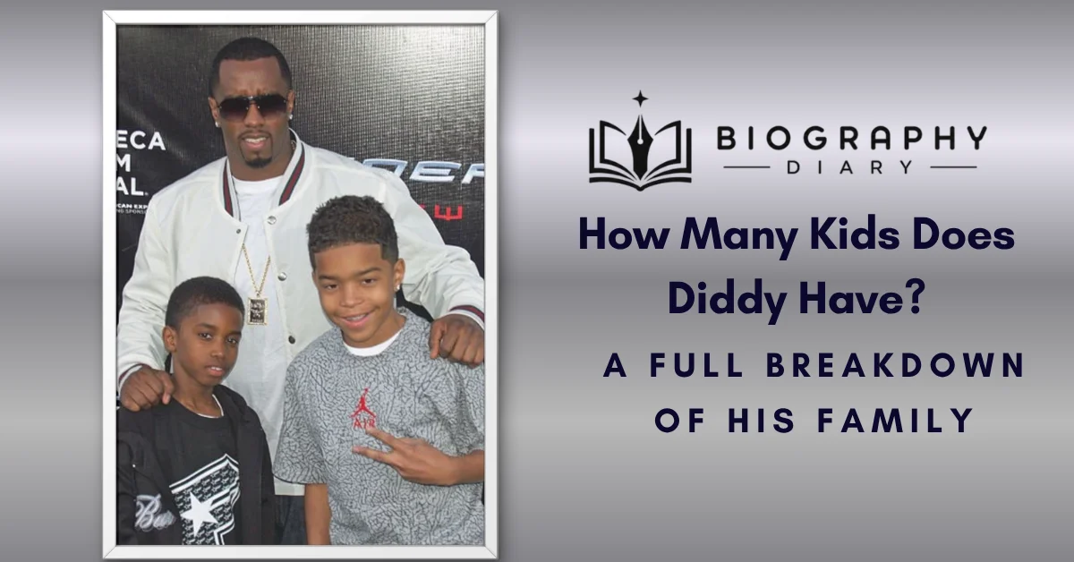 How Many Kids Does Diddy Have featured image showing Sean Diddy Combs with two of his young sons at a red carpet event