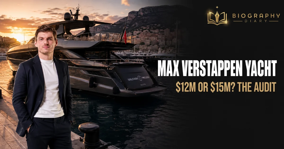 Max Verstappen on the dock beside his superyacht Unleash the Lion in Monaco — Max Verstappen Yacht: $12M or $15M? The Audit