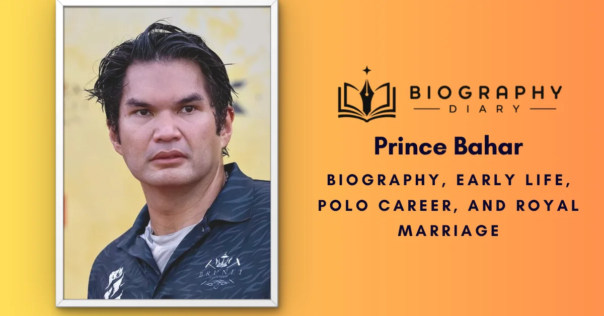 Prince Bahar of Brunei, polo player and son of Prince Jefri Bolkiah, wearing a Brunei polo shirt — Biography Diary featured image for his biography, polo career and royal marriage