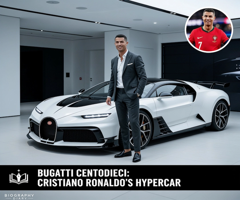 White Bugatti Centodieci, one of only 10 ever built, from Cristiano Ronaldo's collection