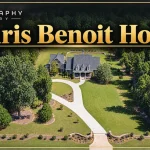 Aerial view of the Green Meadow Lane property in Fayetteville, Georgia, linked to Chris Benoit — AI-enhanced Google Maps imagery, Biography Diary