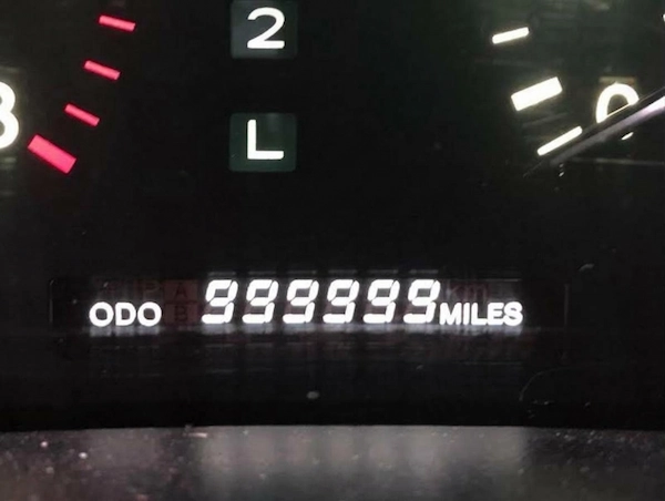 Odometer of Matt Farah's Million Mile Lexus frozen at 999,999 miles